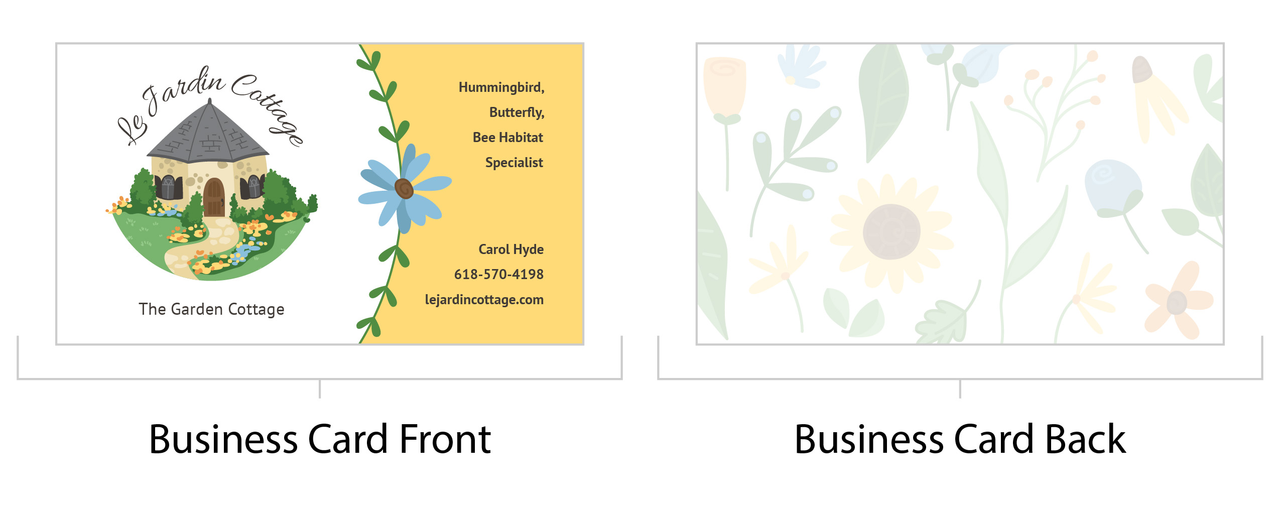 Le Jardin Cottage Business Card Designs