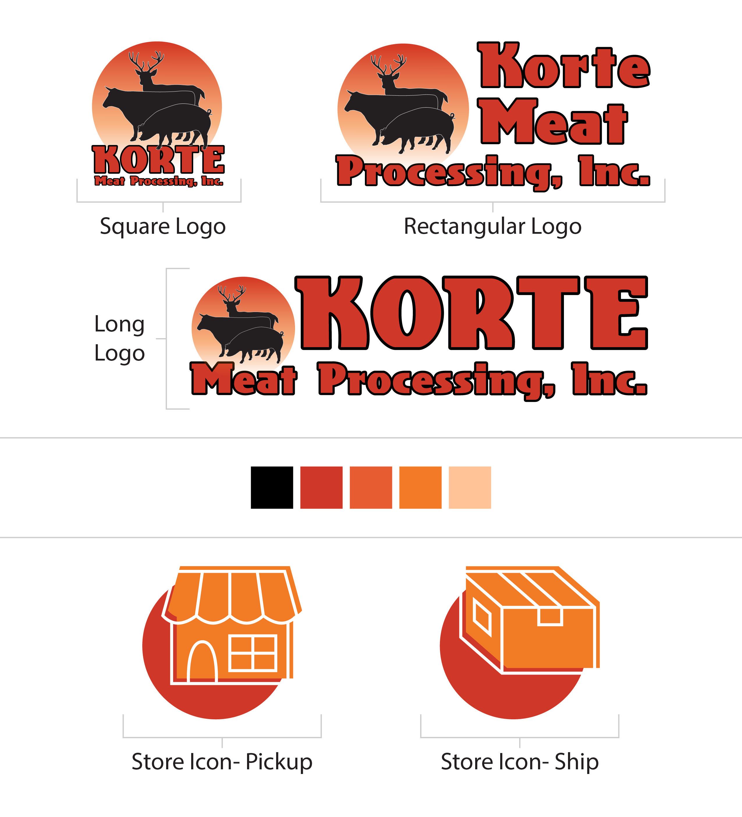 Korte Meat Processing Logo Designs